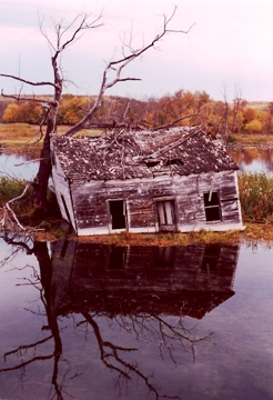 You think you have a home improvement challenge?!  If you're feeling overwhelmed by existing or looming home improvement projects ... just take a peek at this "waterfront property" in Canada.  It was actually the home of the photographer's grandparents.  Feeling better now?  Photo by Brad Harrison of Pierceland, Canada.